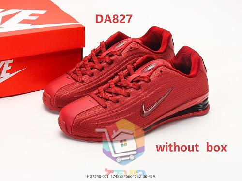 נעלי ריצה Nike Shox אדומות עם עמודי בלימה שחורים בעקב 10