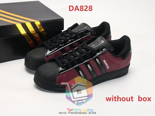 נעלי סניקרס adidas Superstar בורדו עם חרטום צדף שחור 10