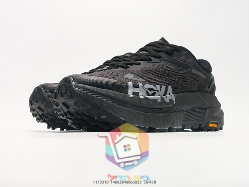 נעלי ריצת שטח HOKA Mafate X שחורות עם סוליית Vibram 6