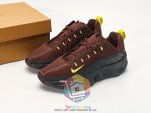 נעלי ספורט Nike חום שוקולד עם סווש ניאון 9