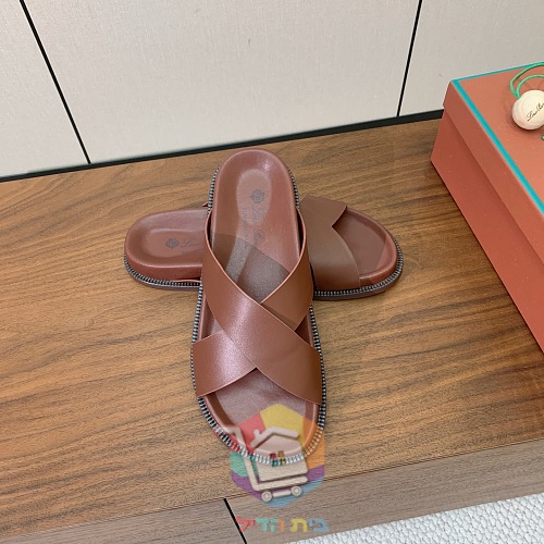 כפכפי עור Loro Piana Summer Walk ברצועות מוצלבות 5