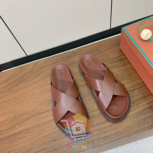 כפכפי עור Loro Piana Summer Walk ברצועות מוצלבות 6