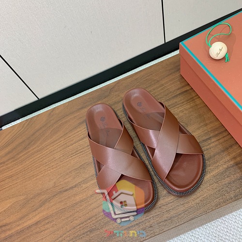 כפכפי עור Loro Piana Summer Walk ברצועות מוצלבות 7