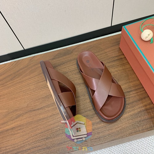 כפכפי עור Loro Piana Summer Walk ברצועות מוצלבות 8
