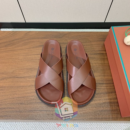כפכפי עור Loro Piana Summer Walk ברצועות מוצלבות 9