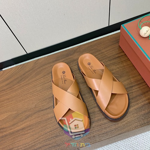 כפכפי עור Loro Piana Summer Walk ברצועות מוצלבות 24