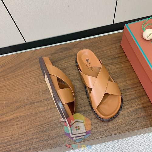כפכפי עור Loro Piana Summer Walk ברצועות מוצלבות 26