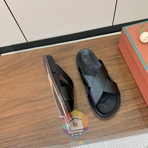 כפכפי עור Loro Piana Summer Walk ברצועות מוצלבות 34