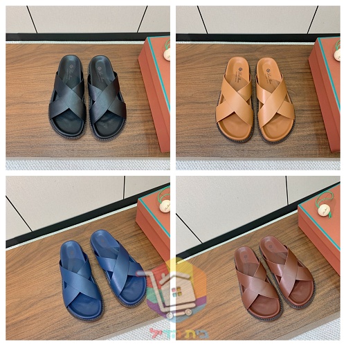כפכפי עור Loro Piana Summer Walk ברצועות מוצלבות 36