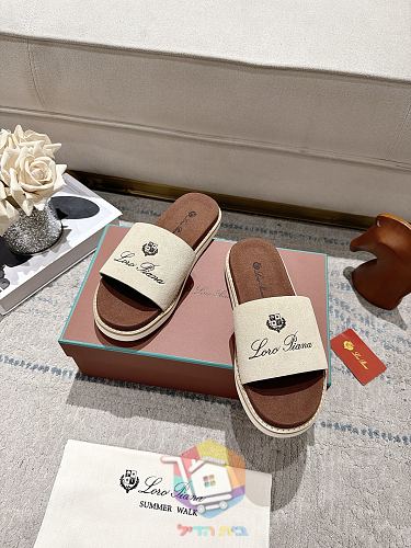 כפכפי פלטפורמה Loro Piana Summer Walk ברצועה רחבה 4