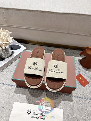 כפכפי פלטפורמה Loro Piana Summer Walk ברצועה רחבה 8