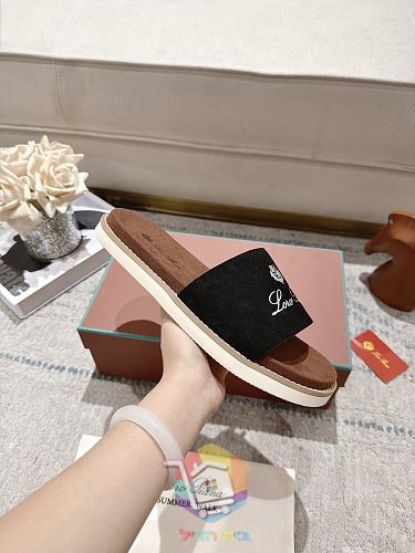 כפכפי פלטפורמה Loro Piana Summer Walk ברצועה רחבה 37