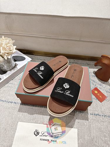 כפכפי פלטפורמה Loro Piana Summer Walk ברצועה רחבה 44