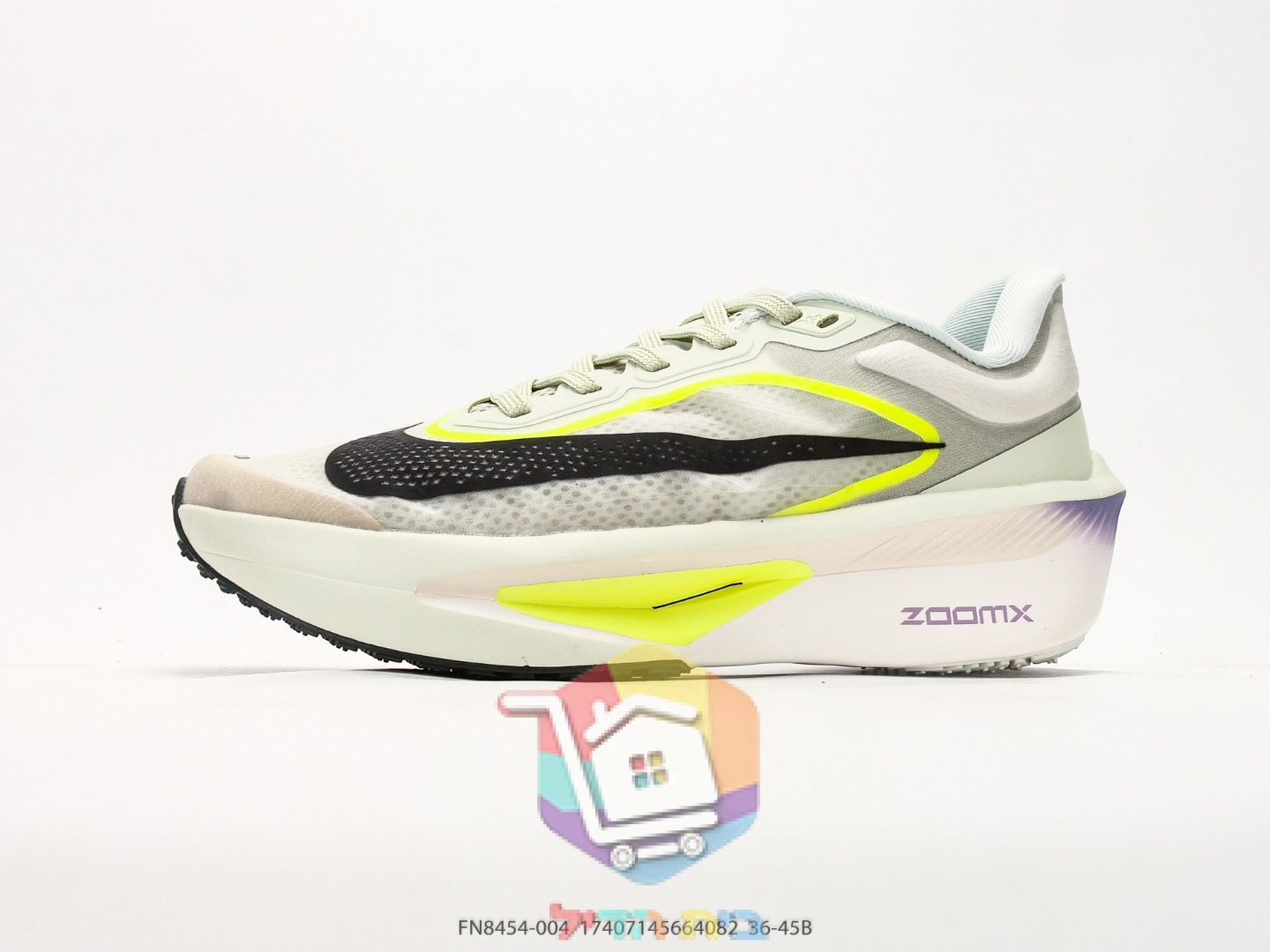 נעלי ריצה NIKE ZoomX לבן עם הדגשי ניאון צהוב