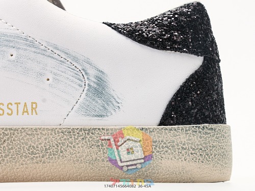 נעלי סניקרס Golden Goose Super-Star עם כוכב גליטר זהב 2