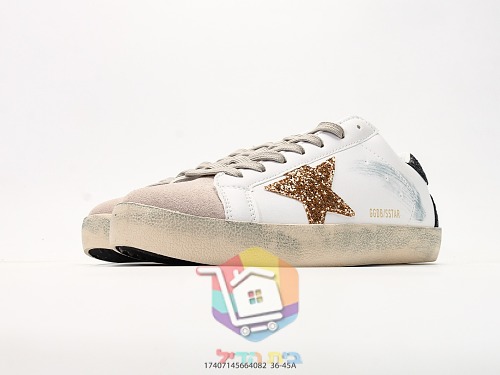 נעלי סניקרס Golden Goose Super-Star עם כוכב גליטר זהב 4