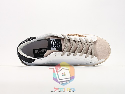 נעלי סניקרס Golden Goose Super-Star עם כוכב גליטר זהב 6