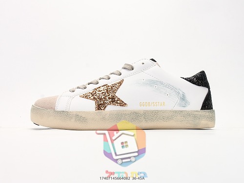 נעלי סניקרס Golden Goose Super-Star עם כוכב גליטר זהב 8
