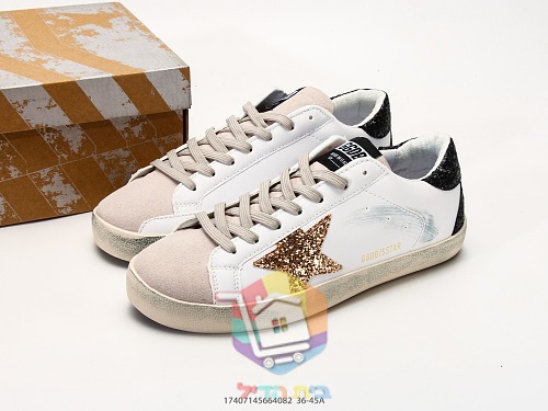 נעלי סניקרס Golden Goose Super-Star עם כוכב גליטר זהב 18