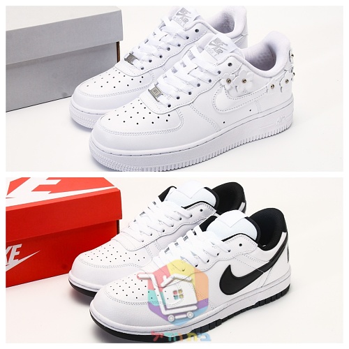נעלי סניקרס Nike Dunk Low לבן שחור ו-Air Force 1 עם פרחים 21