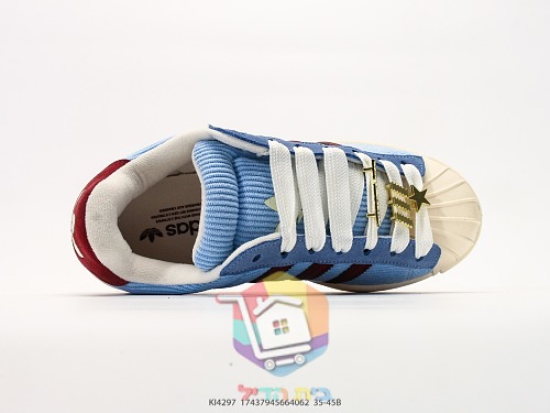 נעלי סניקרס adidas Superstar מקורדרוי תכלת בורדו 7
