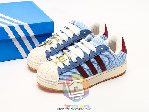 נעלי סניקרס adidas Superstar מקורדרוי תכלת בורדו 10