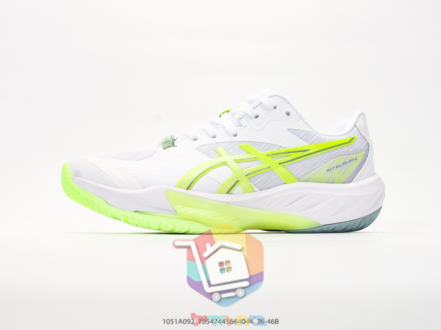 נעלי טניס ASICS לבנות עם הדגשי ניאון