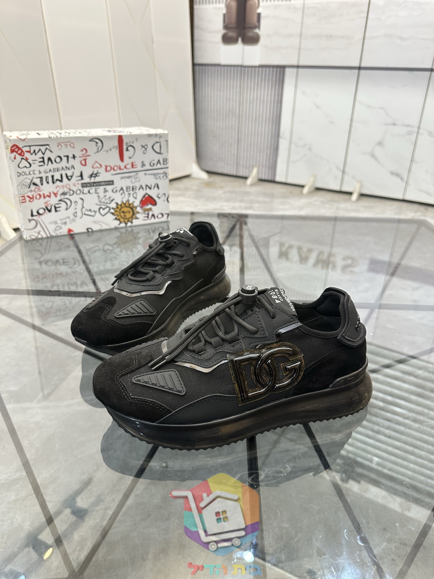 נעלי סניקרס Dolce & Gabbana עם שרוך אלסטי ותפס