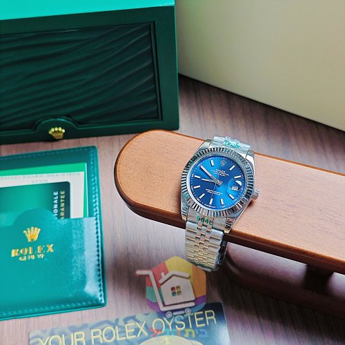 שעון Rolex Datejust בחוגה כחולה, 41 מ"מ 4