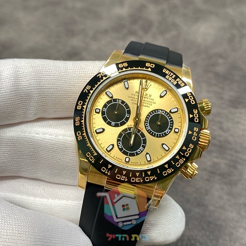 שעון Rolex Daytona בגוון זהב על רצועת גומי, 40 מ"מ 6