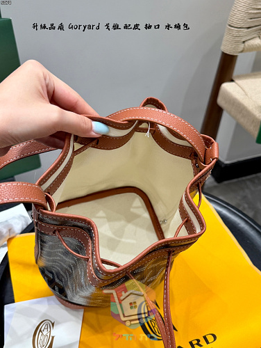 תיק דלי Goyard בהדפס שברון עם שרוך משיכה 10