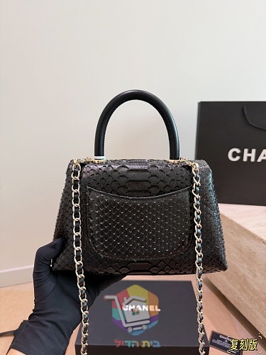 תיק Chanel Coco Handle בהדפס נחש 4