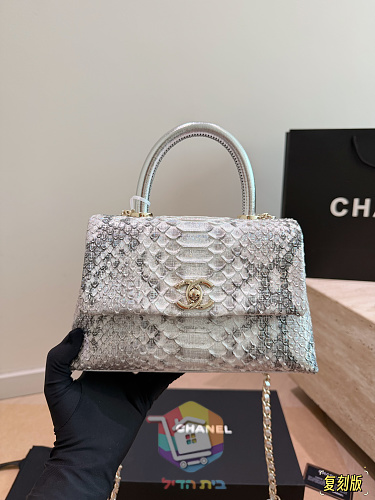 תיק Chanel Coco Handle בהדפס נחש 11
