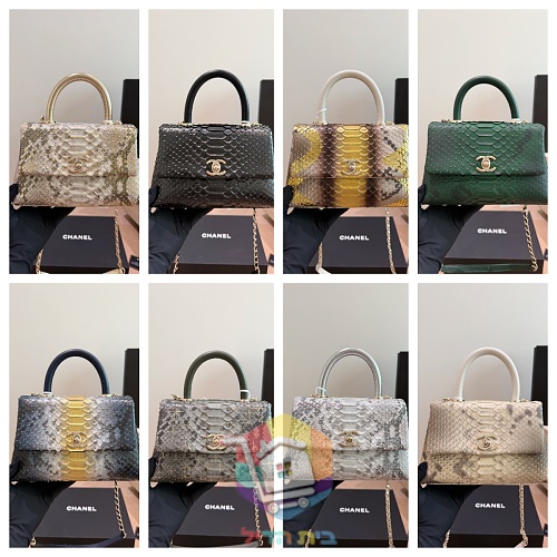 תיק Chanel Coco Handle בהדפס נחש 18