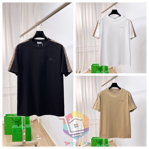 חולצת טי Burberry עם פס משבצות בשלושה גוונים 27
