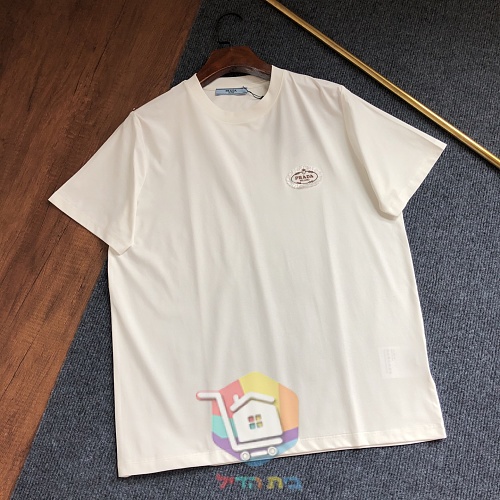 חולצת טי PRADA עם רקמת PRADA MILANO 18