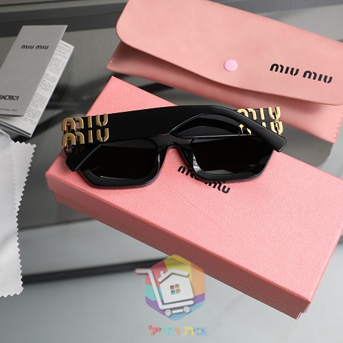משקפי שמש Miu Miu עם לוגו בגוון זהב על הזרוע 5