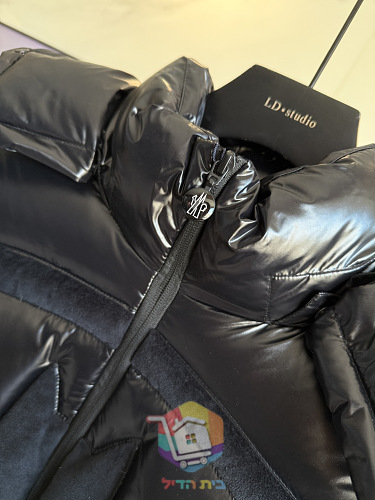 מעיל פוך Moncler שחור מבריק 4