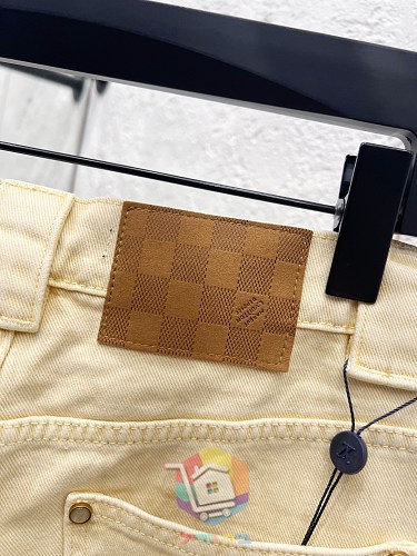 סט דנים Louis Vuitton צהוב חיוור, ז'קט, מכנסי דגמ"ח 10