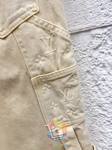 סט דנים Louis Vuitton צהוב חיוור, ז'קט, מכנסי דגמ"ח 11