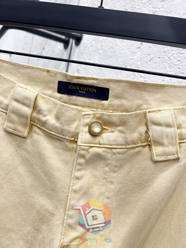 סט דנים Louis Vuitton צהוב חיוור, ז'קט, מכנסי דגמ"ח 16