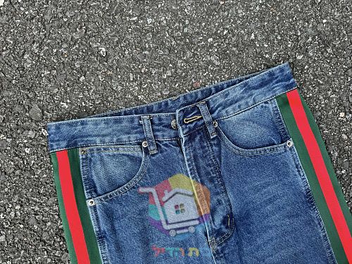 ג'ינס Gucci עם פס בצדדים בשני גוונים 8