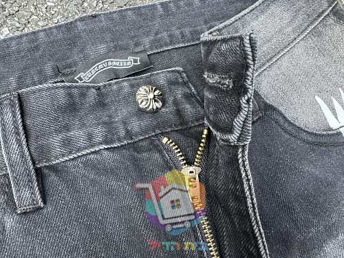 ג'ינס Chrome Hearts רחב עם קרעים בשני גוונים 6