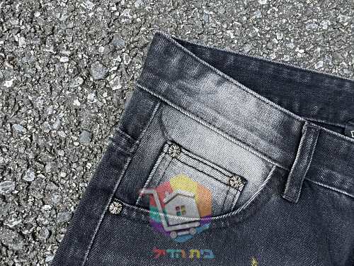 ג'ינס Chrome Hearts רחב עם קרעים בשני גוונים 7