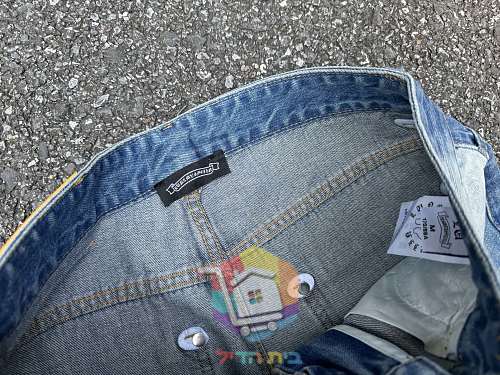ג'ינס Chrome Hearts רחב עם קרעים בשני גוונים 24