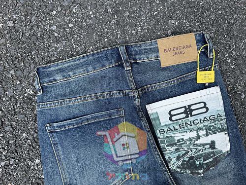ג'ינס Balenciaga בגזרה ישרה שטופה 13