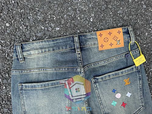 ג'ינס Louis Vuitton בגזרה ישרה שטופה 14