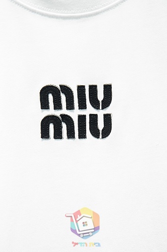 חולצת טי Miu Miu אוברסייז שחור, לבן 5