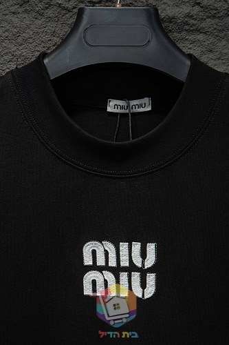 חולצת טי Miu Miu אוברסייז שחור, לבן 16