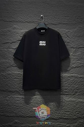 חולצת טי Miu Miu אוברסייז שחור, לבן 18